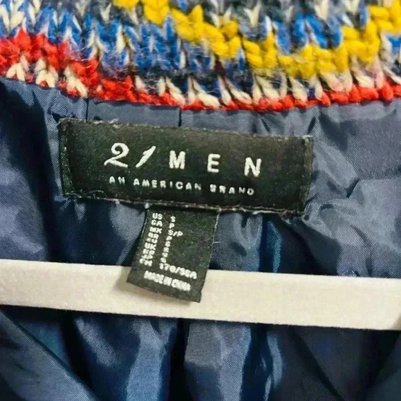 21 Men Vintage Aztec Winter Jacket Wool Blend - Picture 2 of 3